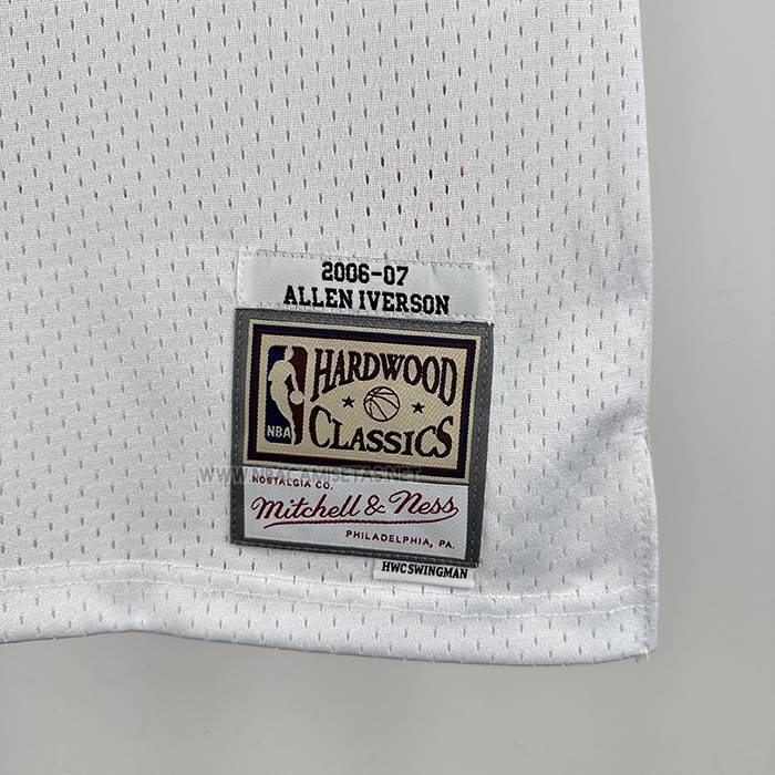 Camiseta Denver Nuggets Allen Iverson NO 3 Mitchell & Ness 2006-07 Blanco1